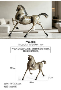 New Chinese Style Vintage Horse Figurine for Living Room, Study, Desktop, TV Cabinet, Office, Housewarming Decoration