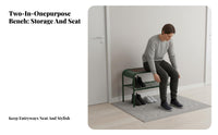 2-Tier Shoe Organizer with Seat Modern Minimalist aesthetic Entryway Bench