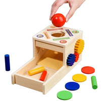 Fine Motor Educational Toy Wooden Object Permanence Box Educational Shape Sorter Hand-Eye Coordination for Preschool