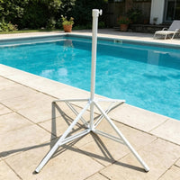 Triangular Braced Sun Umbrella Base 38 Mm Pole Size Four-Leg Umbrella Base Tall Center Tube Metal