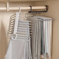Multi Layer Pants Hanger Stainless Steel Non Slip Pant Organizer Home Storage for Wardrobe