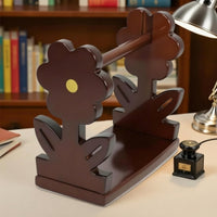 Yarn Holder with Dowel Desktop Wooden Yarn Holder Rectangular for Crocheting