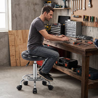 Adjustable Swivel Bar Stool with Backrest and Wheels for Home Bar or Salon