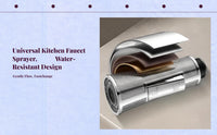 Pull Down Faucet Sprayer Head Replacement, Stainless Steel, 3 Modes, Universal Fit, Kitchen Sink