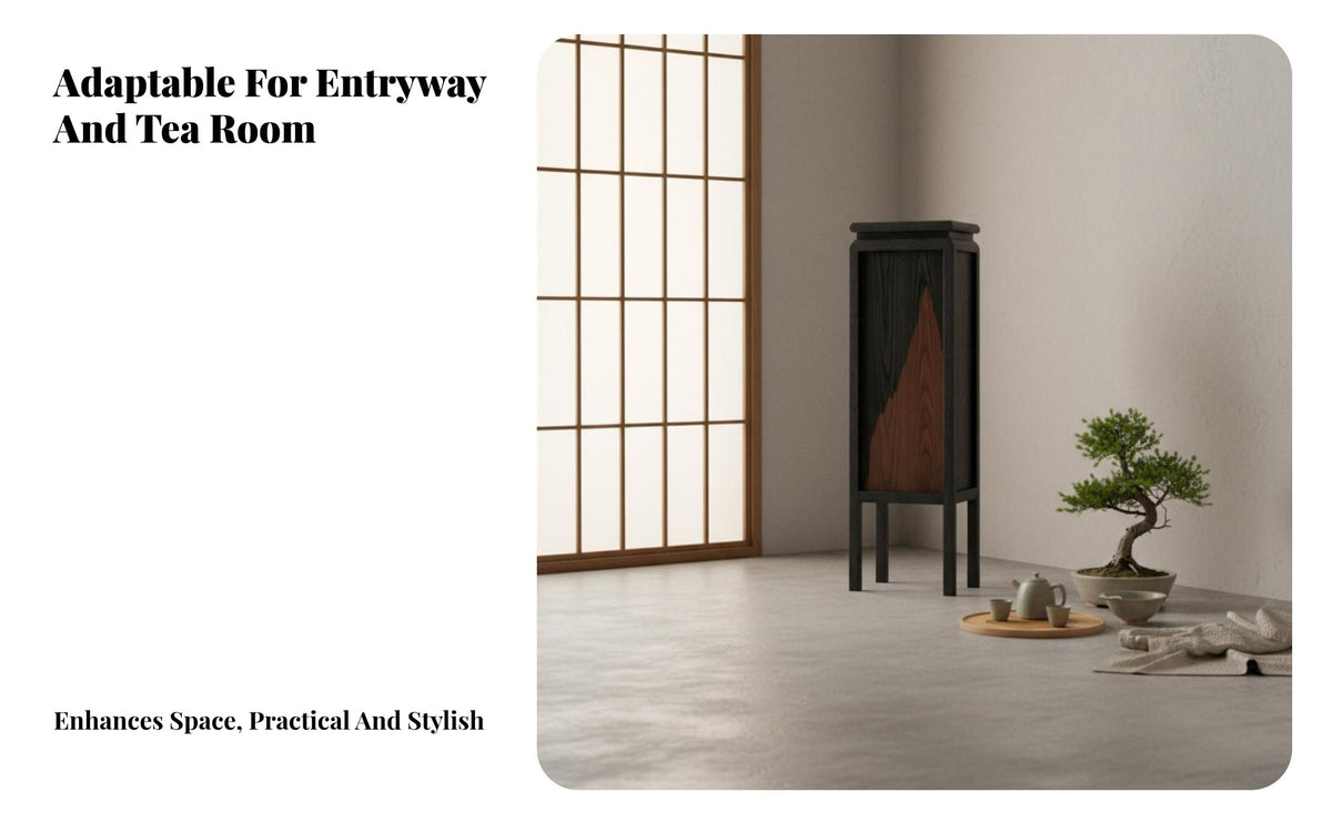 Imperfect aesthetic appeal Design Multi-Tier Asymmetrical Stand New Chinese design Display Shelf Artistic framework Indoor Furnishing Minimalist visual appeal for tea Ceremony aficionados, Apartment Dwellers, Entryway, Living Room, Office, Bedroom