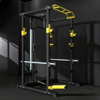 Strength Rack with Cable Pulley Full-Frame Complete Strength Rack Multiple Grip Home Workout Station for Strength Trainers, Weightlifters
