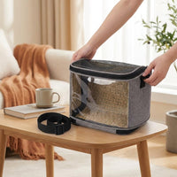 Portable Pet Carrier with Transparent Window and Textile Hamster Carrier, Rectangular Guinea Pig Travel Box, Outdoor Small Animal Bag