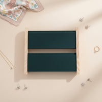 Double-Tier Jewelry Stand Sturdy Wood Frame Wooden Necklace Rack Desktop Jewelry Organizer Space Saving Earring Display Rack