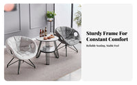 Rotating Upholstered Chair Padded Seat Tufted Bowl-Shaped Chair for Balcony