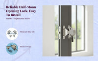 Sliding Door Security Lock, Adjustable Curved Panel Lock, Reinforced Aluminum Alloy, Easy to Install for Home & Office