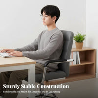 Ergonomic Computer Chair Highspine Support Upholstered Caster Chair Padded Comfort Plush Upholstery for Poker Players, Workplace