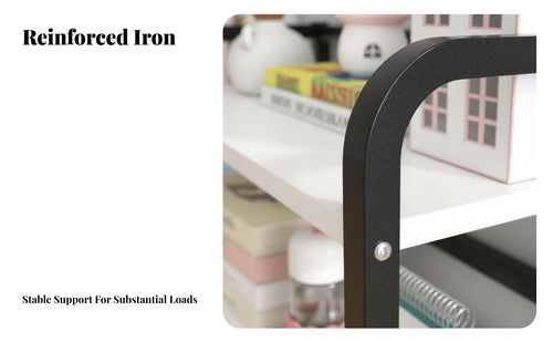 Desktop Bookshelf Space Saving Multi-Layer Desk Rack Sturdy Steel Frame