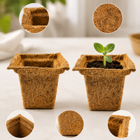 Biodegradable Coco Coir Seed Starter Pots for Office & Garden, Breathable Plant Nursery Bags, Direct-to-Soil Transplanting
