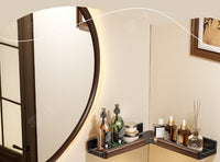 Walnut Folding Bathroom Shelf No-Drill Wall Mounted Storage Rack