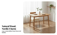 Space-Saving Design Nordic Design Dining Furniture Easy to Clean Solid Wood Dining Set Long-Lasting Wooden Kitchen Table Set Heavy Duty for Apartment Dwellers, Families, Homeowners, Family Gatherings, Dinner Parties, Home
