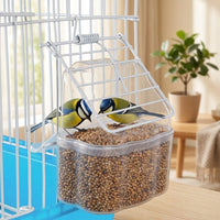 Parrot Feeder Food Trough with Spill Avoidance Design, PP Material External Mount Food Cup, Bird Feeder for Cockatiels and Parakeets