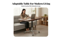 Adjustable C-Shaped Table Foldable Design Laptop Stand Mobile with Locking Casters Tilting Top for Students, Bedroom