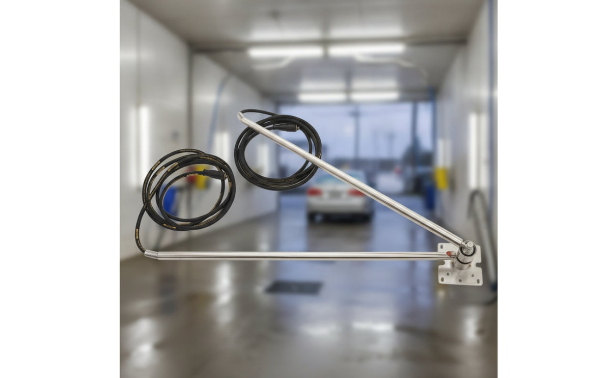 Double Swing Arm with Hose Stainless Metal Vehicle Wash Swing Arm Non-Retractable Hardware for Auto Automotive Specialists