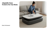 2 Pieces Oval Coffee Table and TV media stand pair Minimalist furniture design Room Furniture Contemporary & look Rounded Edges