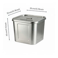 Stainless Steel Bucket Flat Sides Square Steel Bucket Rounded Corners Storage Bin