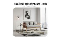 Nordic Design 3-Seater Couch Modern Minimalist design Upholstered Straight Sofa robust Wood Legs Living Room Furniture Soothing Aesthetic for Apartment Dwellers, Homeowners, Families, Lounge Area, Bedroom, Study, Office