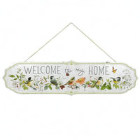 Hanging Metal Plaque with Chain Floral Decorative Hanging Decor Lightweight