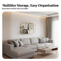 Geometric Grid Shelf Multi-Functional Floating Rack Space-Saving for Living Room