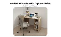 Foldable Wheeled Desk Foldable Design Folding Table Space-Saving adaptable for Apartment Dwellers, Home Office, Dorm Room