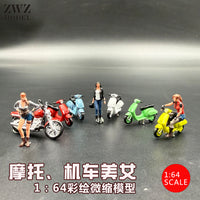 ZWZ Creator 1:64 Hand-Painted 3D Printed Figure Motorcycle Scene Accessory City Model Scene DIY