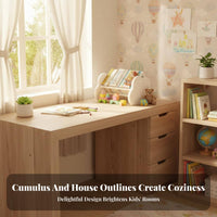 Front-Facing young child book rack Sturdy Construction Desktop Shelf Cute Design