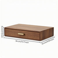 Walnut Desk Organizer with Drawer Wooden Desktop Storage Box with Drawer Sustainable Wood Desk Organizer for Students