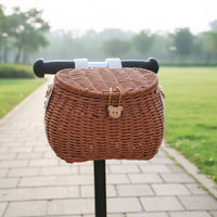 Rattan Basket Backpack Multi-Use Woven Kids Backpack Multifunctional for Scooter