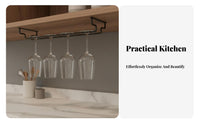 Stainless Steel Hanging Stemware Rack Space Saving Hanging Stemware Holder Rust-Proof Inverted Wine Glass Holder Easy Installation for Restaurant Owners, Homeowners, Adults, Dining Room