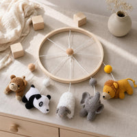 Crochet Creature Mobile Knitted Texture Infant Decor Stuffed for Crib