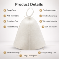 Sauna Hat with Heat Protection for Men and Women, Thick Felt Cap 300g Weight for Enhanced Insulation, Comfortable 70cm Fit