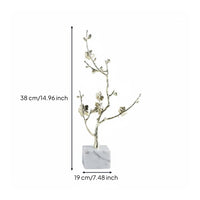 Artistic Metal Blossom Sculpture Elegant Artistic Metal Blossom Ornament Minimalist Artificial Ornament for Entryway
