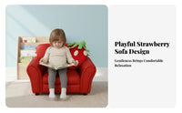 Strawberry Armchair Cartoon Design Young Child Sofa Child-Sized Soft Textile for Premium & Elegantmiumschoolers, Kindergarten