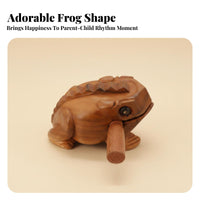 Wooden Frog Guiro Decorative Wooden Frog Rasp Natural Finish for Musicians, Kids