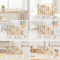 Fine Motor Skills Lacing Toy with Wooden Wand Colorful Wooden Peg Board Toy Multifunctional Shape Matching Board Hand-Eye Coordination for Kindergarten