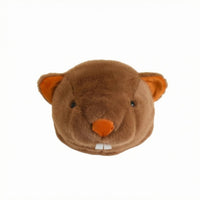 Furry Creature Cap Hat Brown Rodent Head Hat Stuffed Headwear