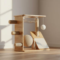 Wooden Feline Tree Stable Base Wooden Feline Structure for Indoor
