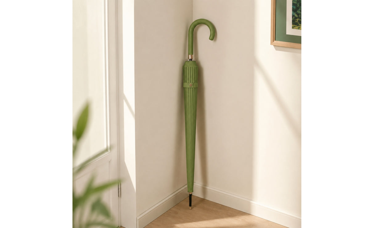 Windproof Umbrella with 24 Ribs Sturdy Hook Handle Umbrella Classic One-Handed for Rainy Days