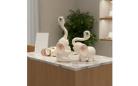 Housewarming Gift Elephant Figurine with Crystal Ball Creative Design Good Luck Elephant Ornament Upraised Trunk for Living Room, Entryway, Office, Bedroom