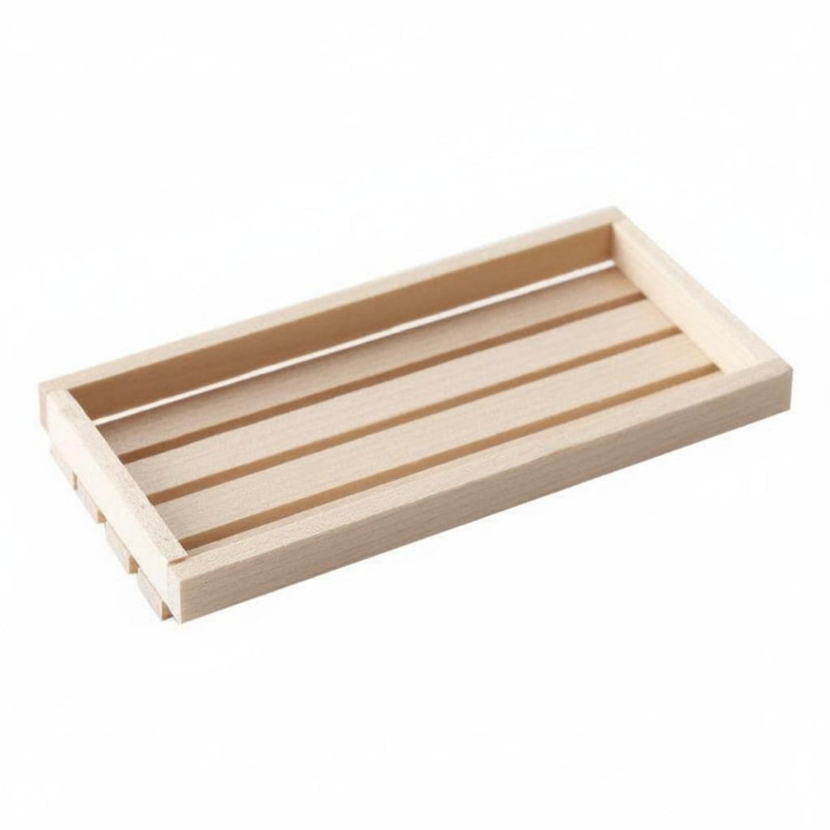 Natural Wood 1:12 Scale Dollhouse Tray Pre-Assembled Dollhouse Slatted Tray Versatile for Collectors