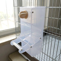 Transparent Acrylic Avian Feeders for Small Avian Species, Automatic Feeder with Perch, Anti-Scatter Design for Parakeet, Cockatiel and Lovebird