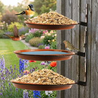 Bird Bath and Wall Mounted Bird Feeder, Wildlife Feeder with Railing Clamp, Modern Minimalist Geometric Shape for Outdoor Garden Decor Use