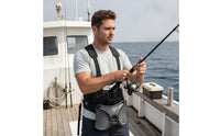 Fishing Harness with Rod Holder Adjustable Fishing Belt with Rod Holder Padded Corrosion-Resistant for Fishermen