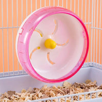 Silent Hamster Wheel, 17.5cm Hamster Wheel with Dual Bearings, Firm Crystal Running Surface for Golden Hamsters, Cage-Clip Mounting