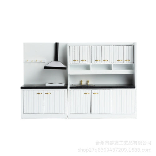 2 Pieces Dollhouse Kitchen Set with Sink Modular for Collectors, Hobbyists