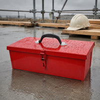 Metal Toolbox Fitted Lid Iron Toolbox Red
